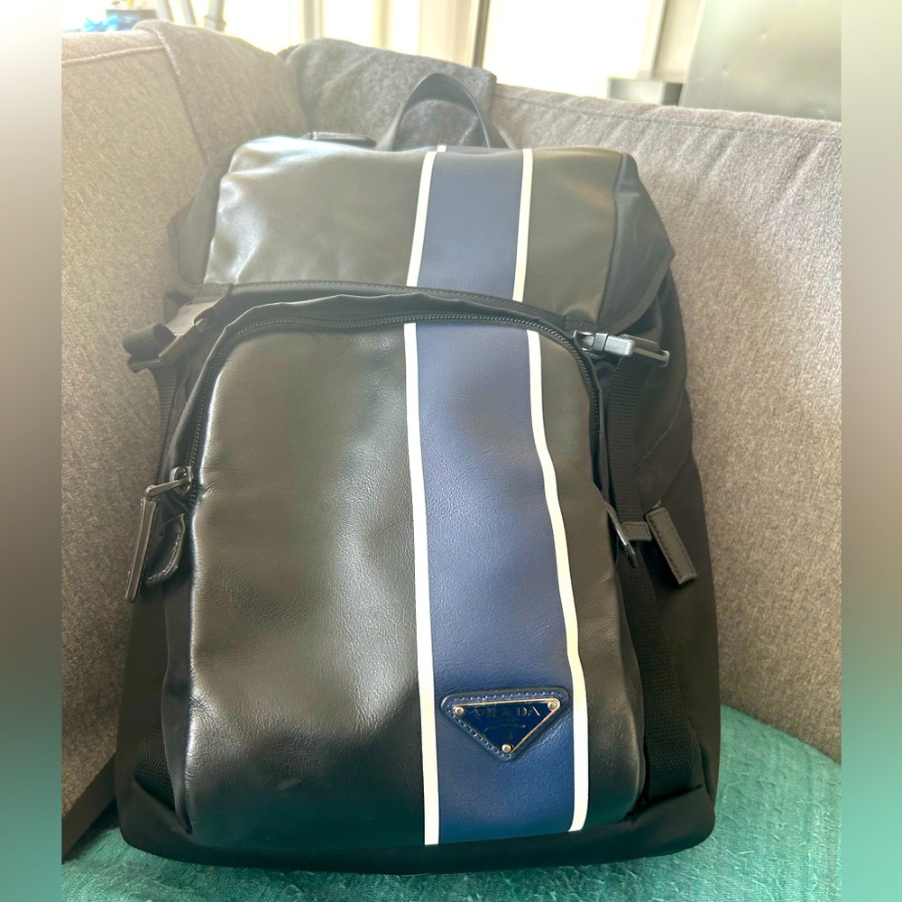 Prada Backpack Leather+Nylon